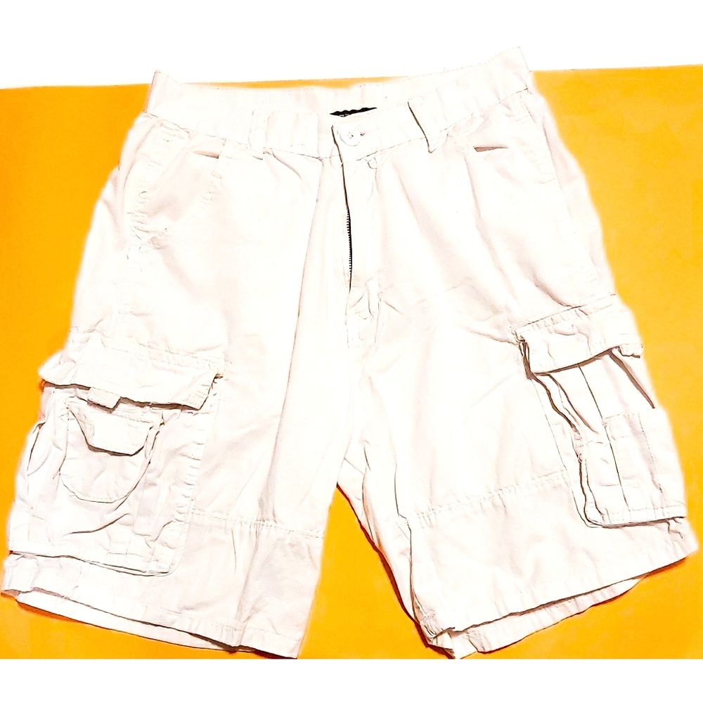 Men's White Cargo Shorts
